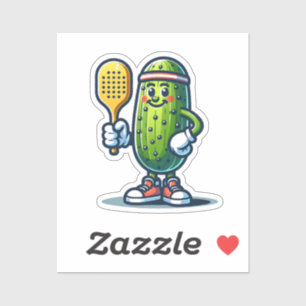 Sticker PICKLE SPORTIF - Pickleball Mascotte Court Joueur 