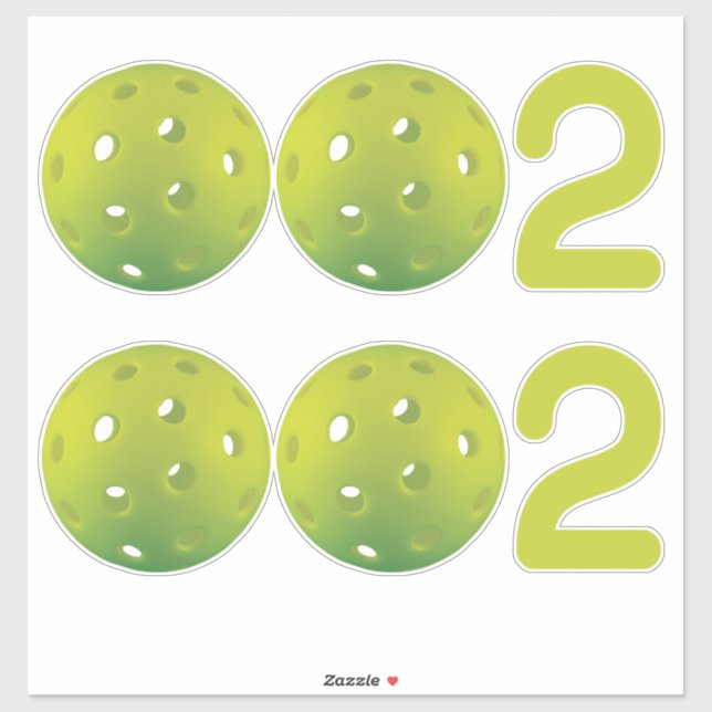 Sticker Pickleball 002 vert 2 en 1 (Feuille)