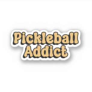 Sticker Pickleball Addict Yellow Retro Typographie