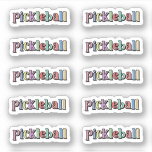 Sticker Pickleball en feuille d'autocollants multicolores