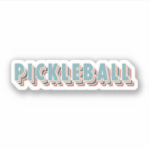 Sticker Pickleball en Multicolor Colorée Typographie rétro