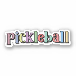 Sticker Pickleball en Multicolor Colorée Typographie rétro