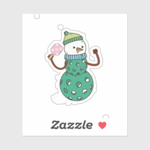Sticker Pickleball Snowman Drôle Noël Noël Noël Noël Noël 