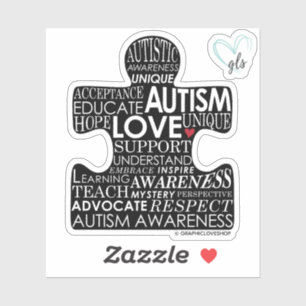 Sticker Pièce de puzzle de sensibilisation sur l'autisme ©