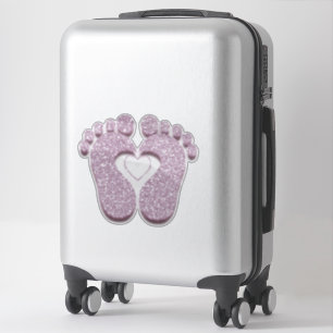Sticker Pieds Bébé Coeur Réflexologie Massage Rose de voya