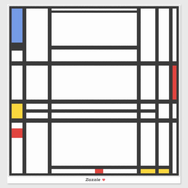 Sticker Piet Mondrian, Composition 10 (Feuille)