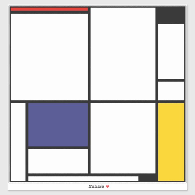 Sticker Piet Mondrian, Tableau 1 (Feuille)