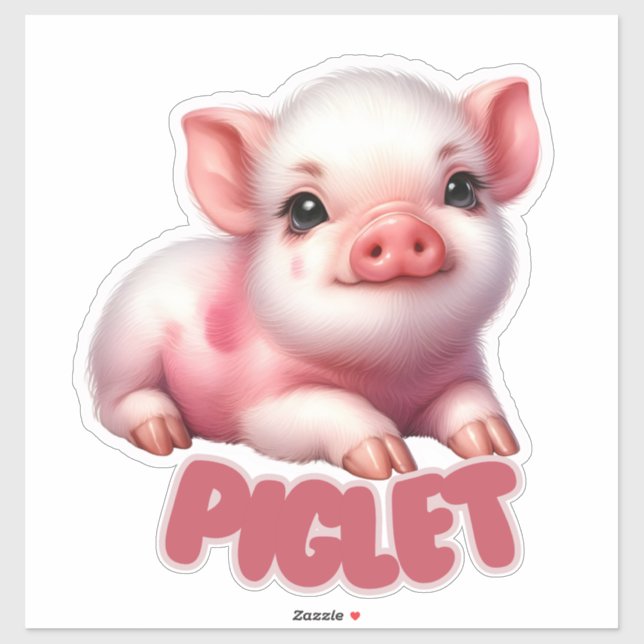Sticker Piglet adorable - Pépinière (Feuille)
