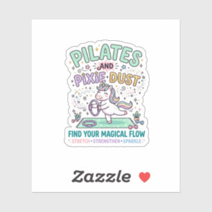 Sticker Pilates de licorne et poussière de pixie typograph