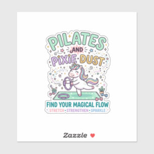 Sticker Pilates de licorne et poussière de pixie typograph
