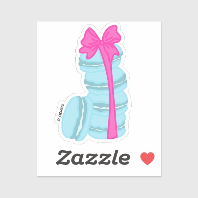 Sticker Pile Macaron Avec Bow Rose (Feuille)