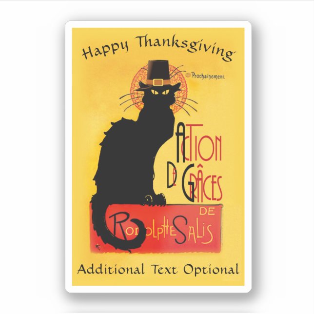 Sticker Pilgrim Le Chat Noir Thanksgiving  (Devant)
