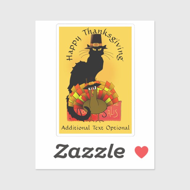 Sticker Pilgrim Le Chat Noir Thanksgiving  (Feuille)