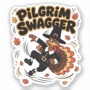 Sticker Pilgrim Swagger Dindon de Thanksgiving Dab Dabbing