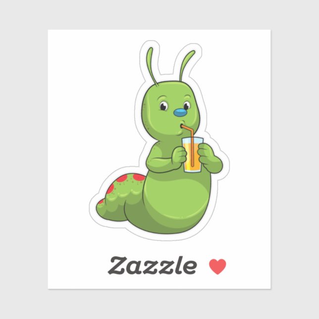 Sticker Pilier avec verre de jus d'orange (Feuille)