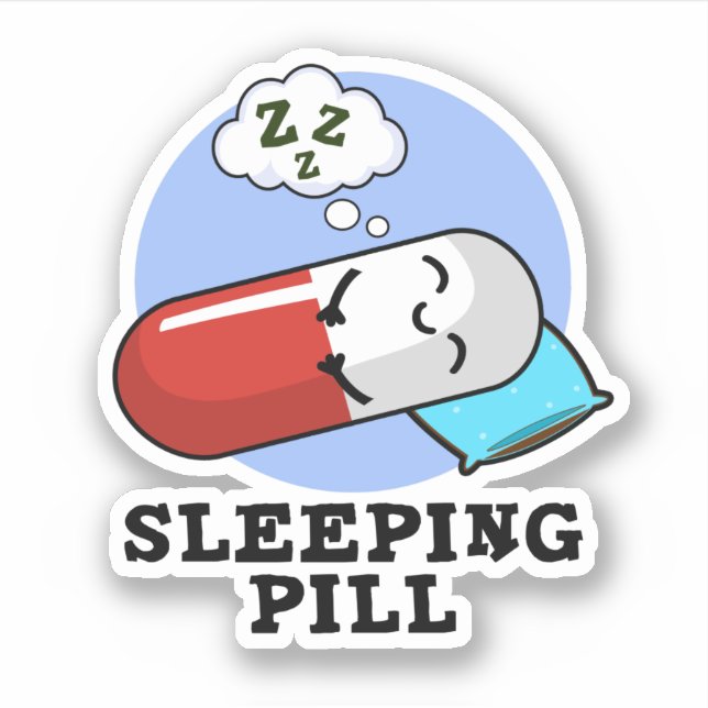 Sticker Pilule de couchage amusant médicament jeu (Devant)