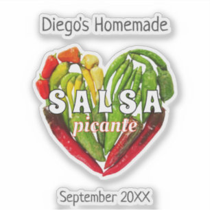 Sticker Piments piment épicé chaud coeur salsa picante