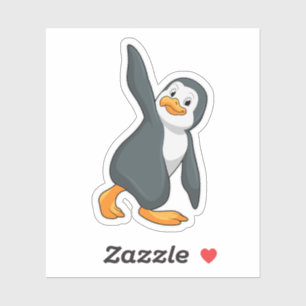 Sticker Pingouin au Yoga Exercice d'étirement