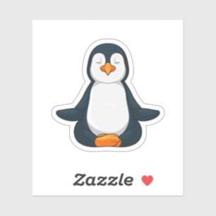 Sticker Pingouin au Yoga Fitness en Assis