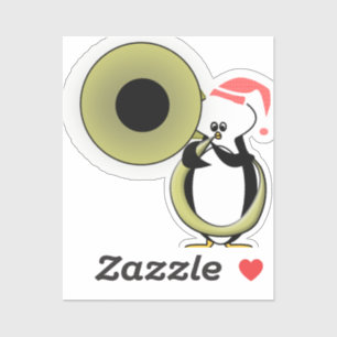 Sticker Pingouin bébé avec Tuba