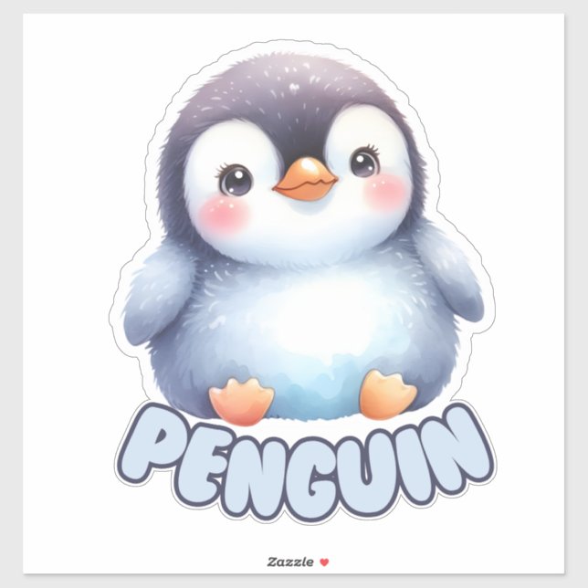 Sticker Pingouin de charme - Pépinière (Feuille)