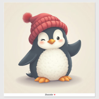 Sticker pingouin de noël