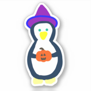 Sticker Pingouin d'Halloween mignon