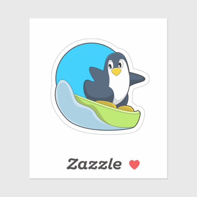 Sticker Pingouin en Snowboardeur avec Sonowboard.PNG (Feuille)