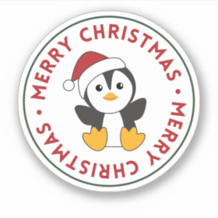 Sticker Pingouin Noël Neige Hiver Animaux Penguins Sti