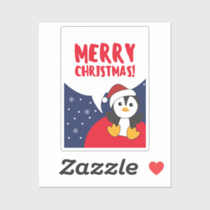 Sticker Pingouin Noël Neige Hiver Animaux Penguins Sti