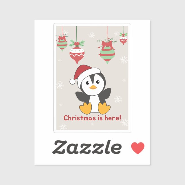 Sticker Pingouin Noël Neige Hiver Animaux Penguins Sti (Feuille)