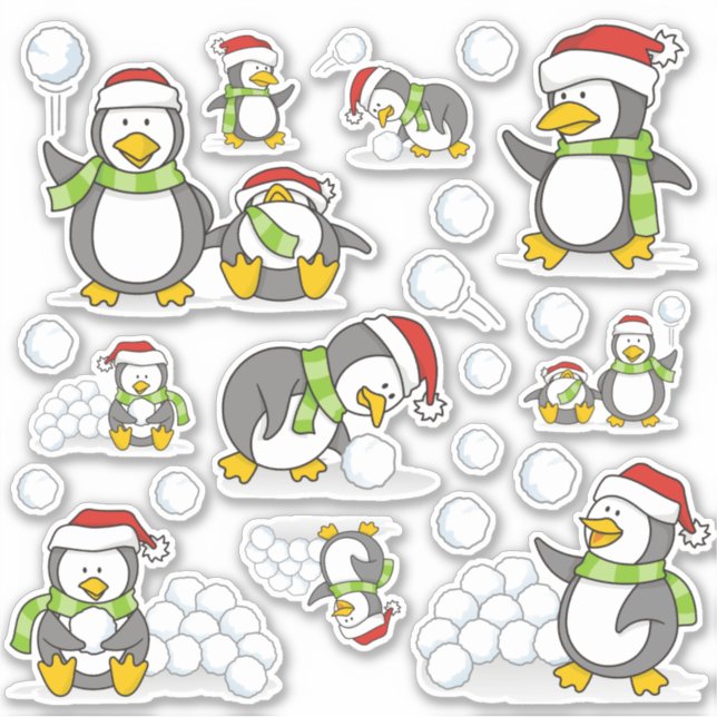 Sticker Pingouins de Noël (Devant)