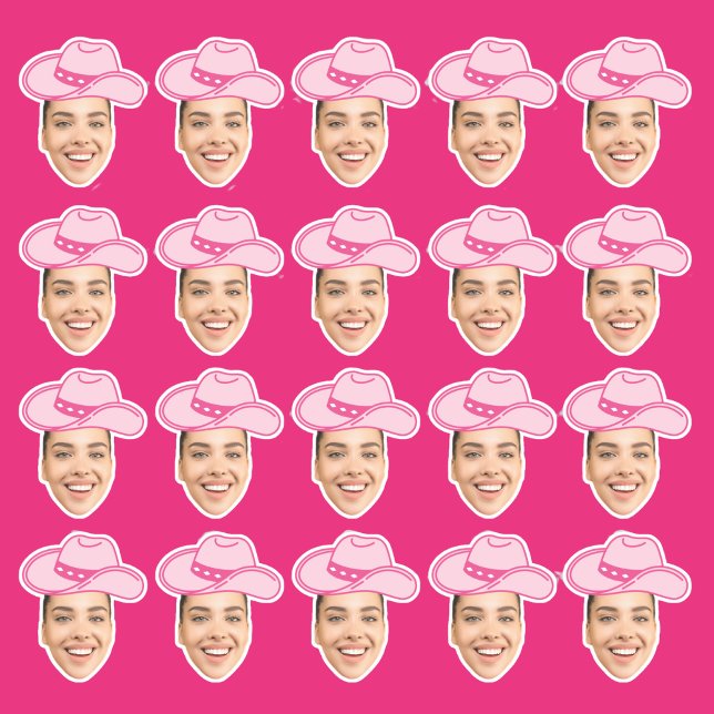 Sticker Pink Disco Cowgirl personnalisable face de mariée (Créateur téléchargé)