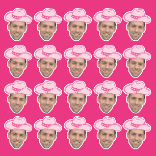 Sticker Pink Disco Cowgirl personnalisable Groom Face