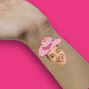 Sticker Pink Disco Cowgirl personnalisable mariée face mai