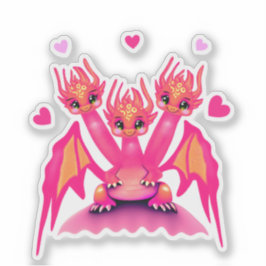 Sticker Pink dragons