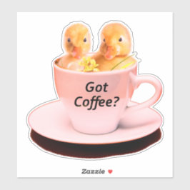 Sticker Pink Funny Café Mème Mug Cute Chicks Poulets