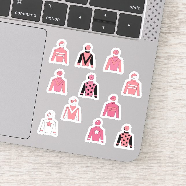 Sticker Pink Horse Rider Jockey Soie Pack (Détail)