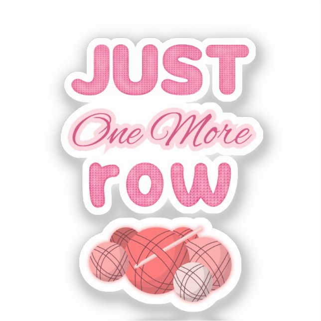 Sticker Pink Just One More Row Knitting (Recto)