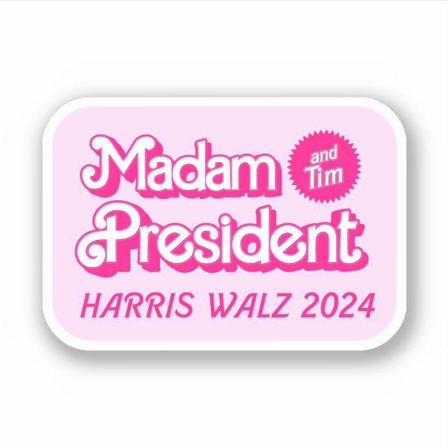 Sticker Pink Madame la Présidente et Tim (Devant)