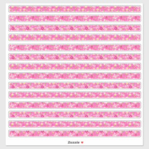 Sticker Pink Petite Fleurs et Bicyclettes Bordures