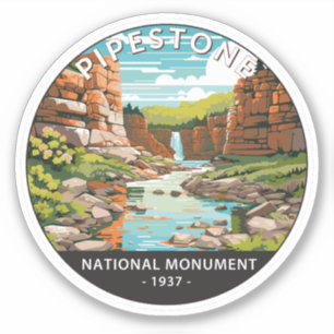 Sticker Pipestone Monument National Minnesota Circle