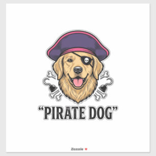 Sticker Pirate Chien Gravure Vintage Design de T-Shirt_1