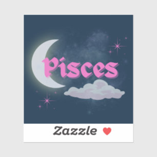 Sticker Pisces Celestial esthétique Dreamy Moon Cloud Star