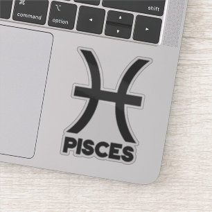 Sticker Pisces Gras Zodiaque Horoscope Texte Personnalisé
