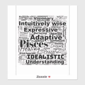 Sticker Pisces Mot Cloud Inspiration Zodiaque