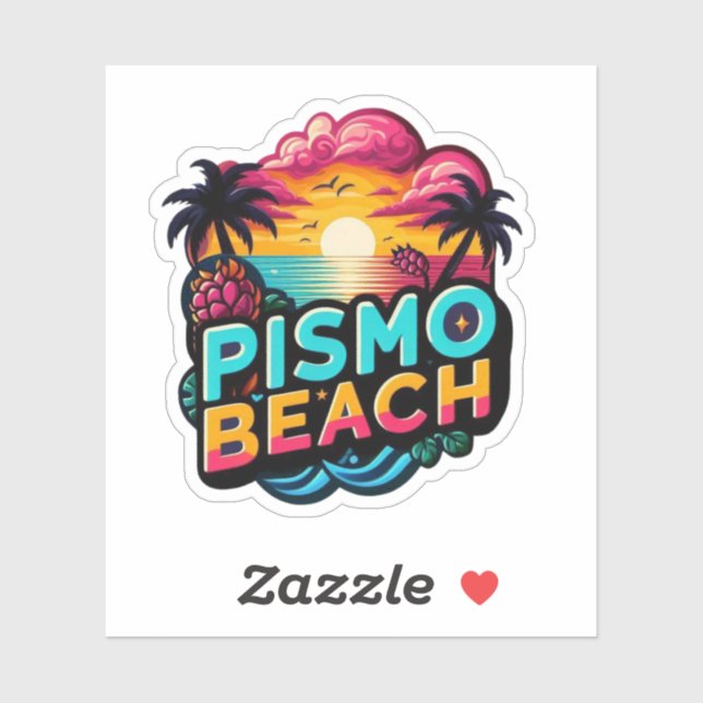 Sticker Pismo Beach, Californie États-Unis (Feuille)
