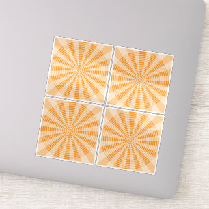 Sticker Pissenlit, Spirale Orange, Art Abstrait Bohème