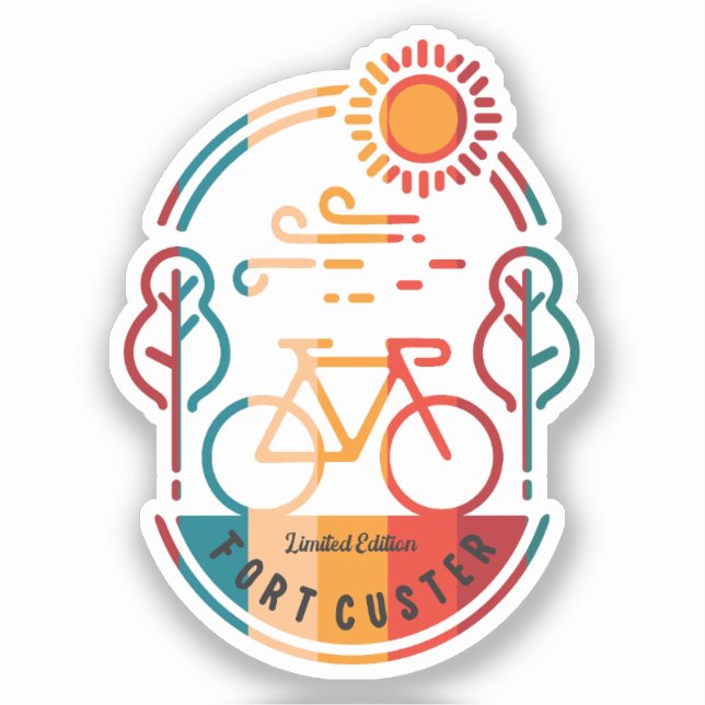 Sticker Piste cyclable Retro Fort Custer (Recto)