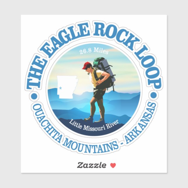 Sticker Piste de boucle Eagle Rock (Hiker C) (Feuille)